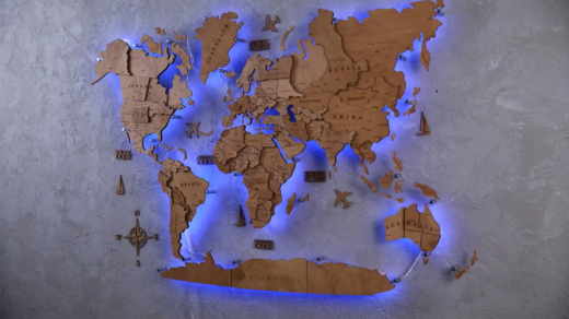 Як купити дерев'яну карту світу на стіну по найкращим цінам